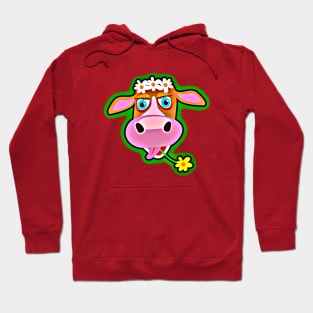 Cute Cow with Bohemian Flower Crown Hoodie